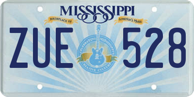 MS license plate ZUE528