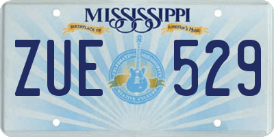 MS license plate ZUE529