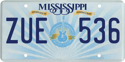 MS license plate ZUE536