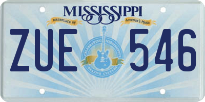 MS license plate ZUE546