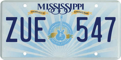 MS license plate ZUE547