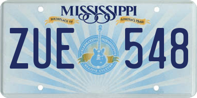 MS license plate ZUE548