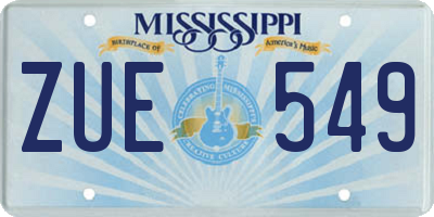 MS license plate ZUE549