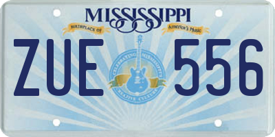 MS license plate ZUE556