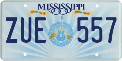 MS license plate ZUE557