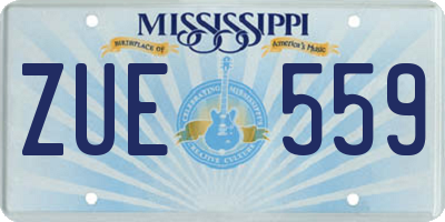 MS license plate ZUE559