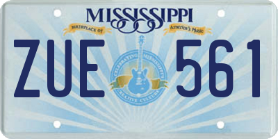 MS license plate ZUE561