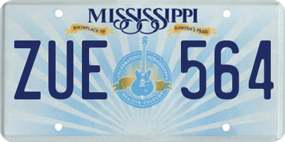 MS license plate ZUE564
