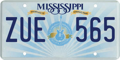 MS license plate ZUE565