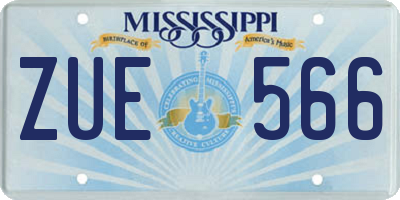 MS license plate ZUE566