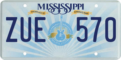 MS license plate ZUE570