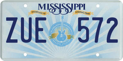 MS license plate ZUE572