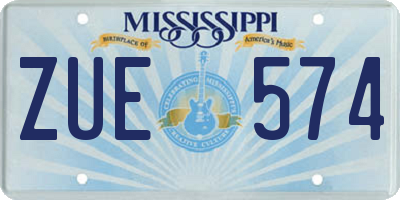 MS license plate ZUE574