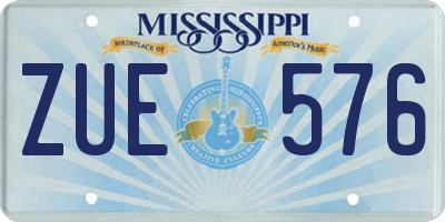 MS license plate ZUE576