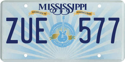 MS license plate ZUE577