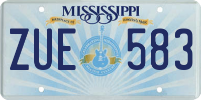 MS license plate ZUE583