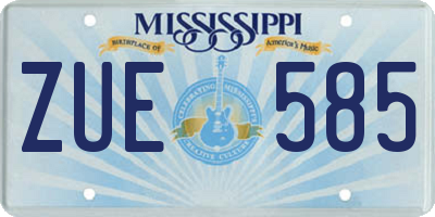 MS license plate ZUE585