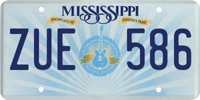 MS license plate ZUE586