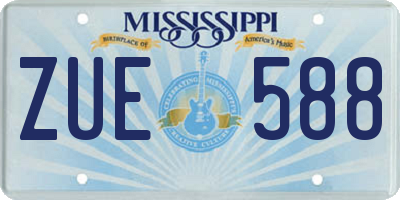 MS license plate ZUE588