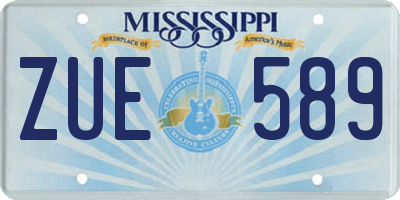MS license plate ZUE589