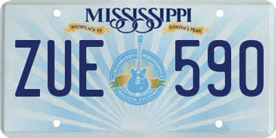 MS license plate ZUE590