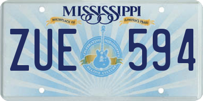 MS license plate ZUE594