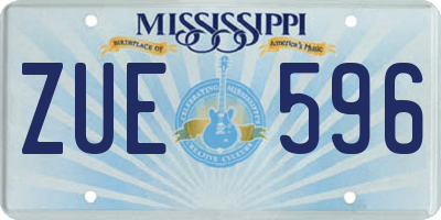 MS license plate ZUE596