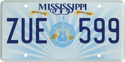 MS license plate ZUE599