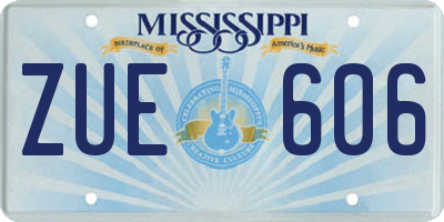 MS license plate ZUE606