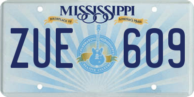 MS license plate ZUE609