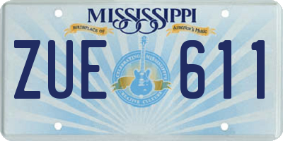 MS license plate ZUE611