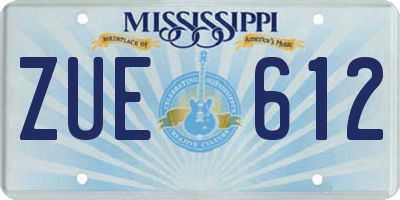 MS license plate ZUE612