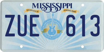 MS license plate ZUE613
