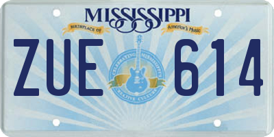 MS license plate ZUE614