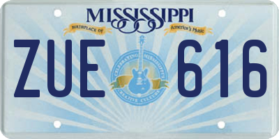 MS license plate ZUE616