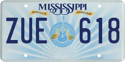 MS license plate ZUE618