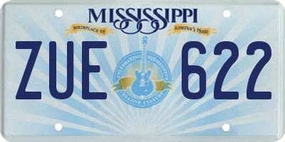 MS license plate ZUE622