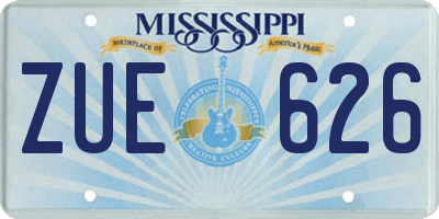 MS license plate ZUE626