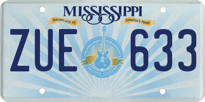 MS license plate ZUE633