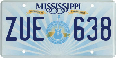 MS license plate ZUE638