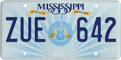 MS license plate ZUE642