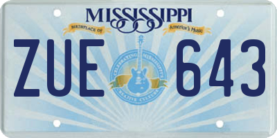 MS license plate ZUE643