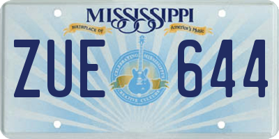 MS license plate ZUE644
