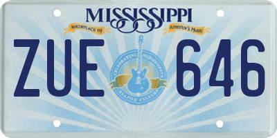 MS license plate ZUE646