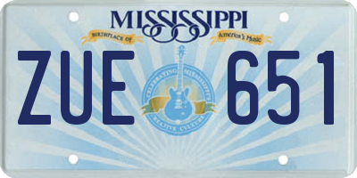 MS license plate ZUE651