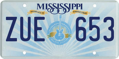 MS license plate ZUE653
