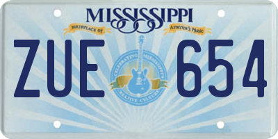 MS license plate ZUE654
