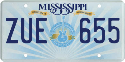 MS license plate ZUE655
