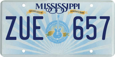 MS license plate ZUE657
