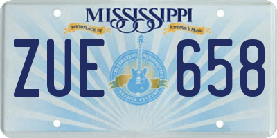 MS license plate ZUE658